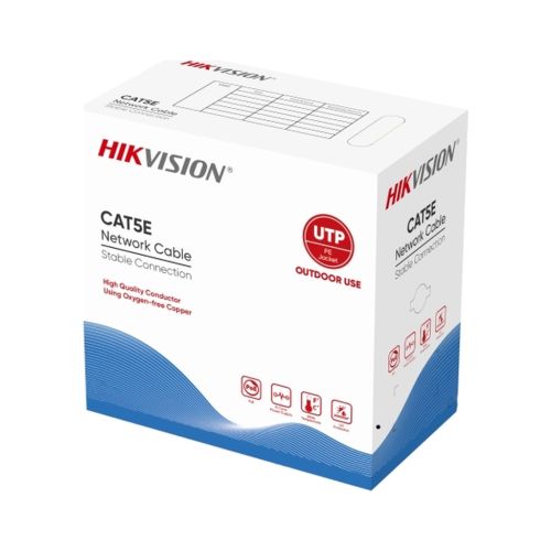 Кабель сетевой Hikvision UTP 305м, cat.5e, CU, outdoor (DS-1LN5EO-UU/E)