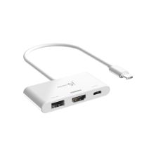 Концентратор J5create USB-C 3-in-1 HDMI + USB + USB-C PD white (JCA399-N)