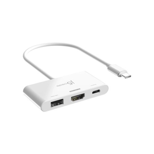 Концентратор J5create USB-C 3-in-1 HDMI + USB + USB-C PD white (JCA399-N)