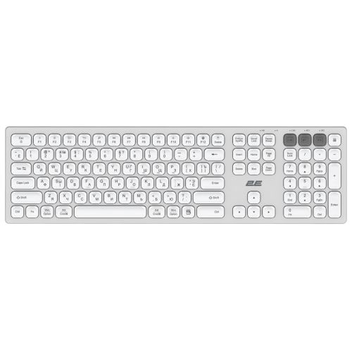 Клавіатура 2E KS270 Wireless Silver/White (2E-KS270WBWH)