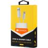 Дата кабель USB 2.0 AM to Lightning 1.0m White Canyon (CNE-CFI1W) - Зображення 1
