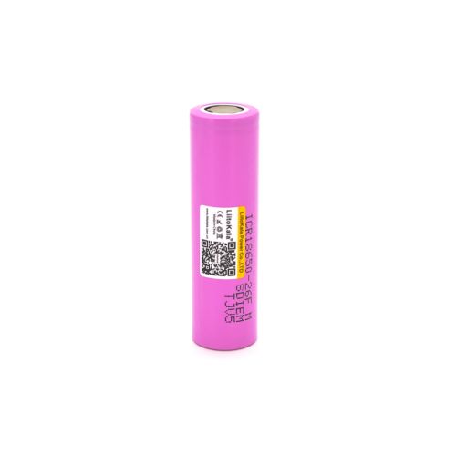 Аккумулятор 18650 2600mAh (2450-2650mah), 3.7V (2.75-4.2V), pink, PVC BOX Liitokala (Lii-26FM)