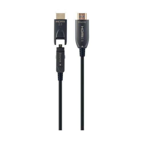 Кабель мультимедийный HDMI to HDMI 20.0m AOC V.2.0, 4K 60Hz Gold Cablexpert (CCBP-HDMID-AOC-20M)