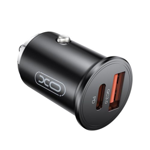 Зарядний пристрій XO CC43 1 USB QC 3.0 + 1 Type-C PD (45W) Black (XO-CC43-BK)