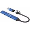 Концентратор Canyon hub DS-02 4in1 USB-A/C Blue (CNS-TDS02BL) - Зображення 1