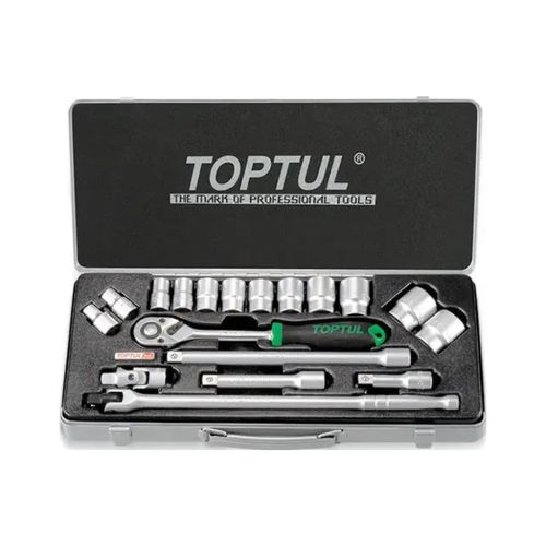 Набор головок Toptul с трещоткой 1/2 18шт. (6-гр.) (GCAD1802)
