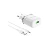 Зарядное устройство BOROFONE BA36A High Speed USB QC3.0 + cable USB to Micro 5P 18W White (6931474715999) - Изображение 1