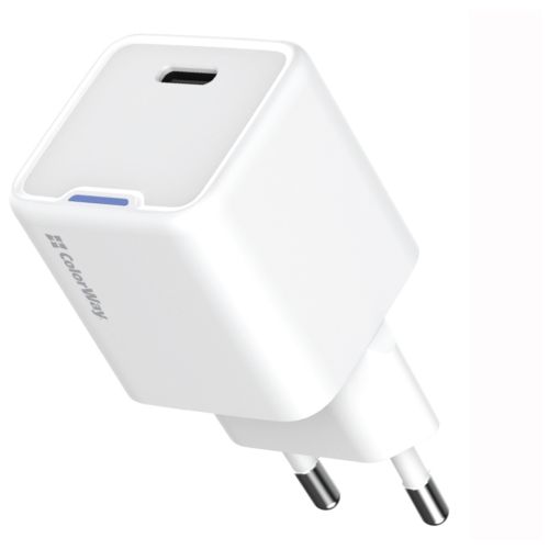 Зарядное устройство ColorWay C101C GaN Mini 20W PD PPS USB-C white (CW-CHS059PD-WT)