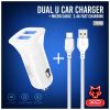 Зарядное устройство XO 2xUSB 2.4A + cable USB to Micro 5P white (TZ10-M-WH) - Изображение 2