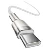 Дата кабель USB-C to USB-C 1.0m 100W metal white Baseus (CATJK-C02) - Зображення 1