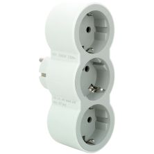 Сетевой разветвитель LEGRAND СТАНДАРТ 3х2К+З фронтальні розетки , колір Білий/Сірий (694518)