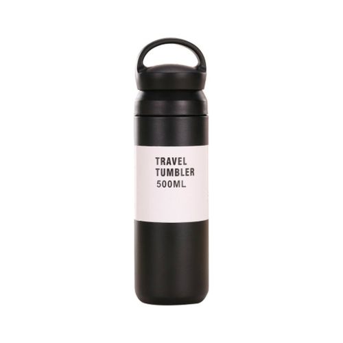 Термос Merlion Travel Tumbler 350 мл, подвійна кришка з ручкою, чорний (SUS304-350Black)