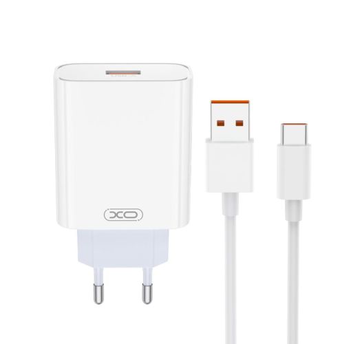 Зарядное устройство XO USB 120W + cable USB to USB-C white (XO-L128U) Зарядное устройство XO USB 120W + cable USB to USB-C white (XO-L128U)