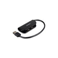 Концентратор AXAGON USB 2.0 to 4xUSB 2.0 0.2m black (HUE-X4B)