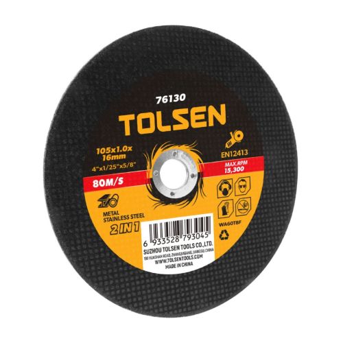 Круг отрезной Tolsen по металлу/нержавейке 115х1.0*22.2мм (76132)