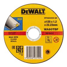 Круг отрезной DeWALT INOX, нержавеющая сталь/листовой металл, 125х1.2х22.23 мм (DT42340Z)