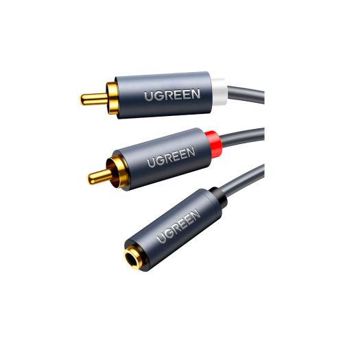 Кабель мультимедийный AUX 3.5mm TRS to RCAx2 M/M 1.0m AV102 Grey Ugreen (10588)