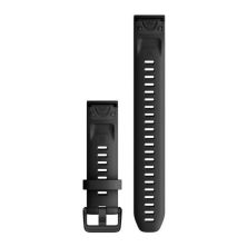 Ремешок для смарт-часов Garmin fenix 7S, 20mm QuickFit Black Silicone (010-13102-00)