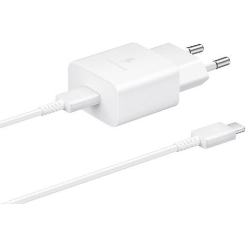 Зарядное устройство Samsung USB-С 15W White + Cable USB-C 1m (EP-T1510XWEGEU)