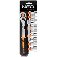 Набор головок Neo Tools 12шт, 1/2, трещотка 90 зубцов, CrV (10-030N)