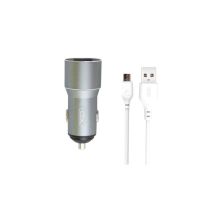 Зарядное устройство XO TZ09 2.4A/2 USB + cable microUSB Grey (XO-TZ09M-GR)