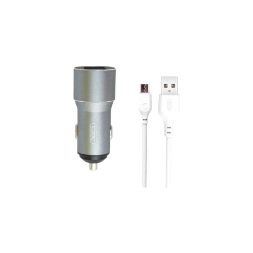 Зарядний пристрій XO TZ09 2.4A/2 USB + cable microUSB Grey (XO-TZ09M-GR)