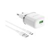 Зарядное устройство BOROFONE BA36A USB QC3.0 18W + cable USB to USB-C white (6931474716019) - Изображение 2