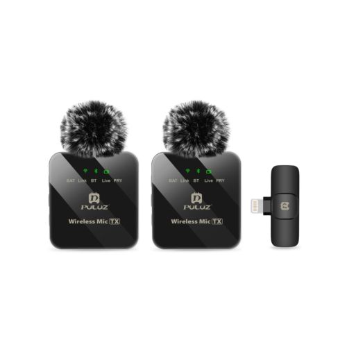 Мікрофон Puluz для iPhone/iPad 8-контактний приймач і два мікрофони Black (PU647B)