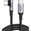 Дата кабель USB-C 2.0 to USB-C 1.0m 90° corner US334 black Ugreen (70643) - Зображення 1