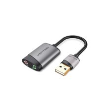 Звуковая плата USB AM to 2x3.5mm F 0.15m gray Vention (CDKHB)