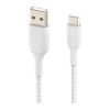 Дата кабель USB 2.0 AM to Type-C 1.0m BRAIDED white Belkin (CAB002BT1MWH) - Изображение 1
