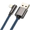 Дата кабель USB 2.0 AM to Lightning 1.0m CACS 2.4A 90 Legend Series Elbow Blue Baseus (CACS000003) - Изображение 2