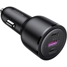 Зарядний пристрій Ugreen 2xUSB-C PD+USB-A QC 69W Fast Car Charger Black (CD239) (20467)