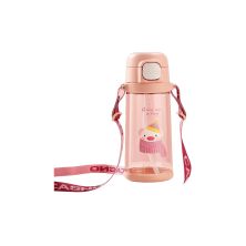 Пляшка для води Casno 690 мл KXN-1219 Рожева Свинка з соломинкою (KXN-1219_Pink)