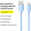 Дата кабель USB 2.0 AM to Lightning 1.2m 2.4A Jelly Liquid Silica Gel Blue Baseus (CAGD000003) - Зображення 1