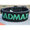 Атлетичний пояс MadMax MFB-301 Suede Single Prong шкіряний Black/Green XXL (MFB-301_XXL) - Зображення 2