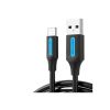 Дата кабель USB 2.0 AM to Type-C 0.5m 5.0A (25W) PVC black Vention (CORBD) - Зображення 1