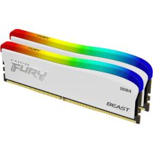 Модуль памяти для компьютера DDR4 16GB (2x8GB) 3200 MHz Beast White RGB SE Kingston Fury (ex.HyperX) (KF432C16BWAK2/16)