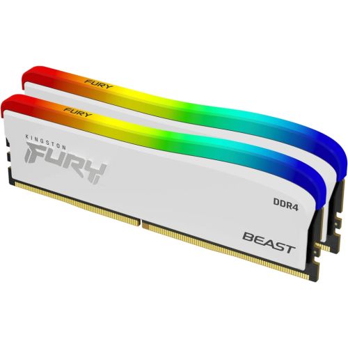 Модуль памяти для компьютера DDR4 16GB (2x8GB) 3200 MHz Beast White RGB SE Kingston Fury (ex.HyperX) (KF432C16BWAK2/16)