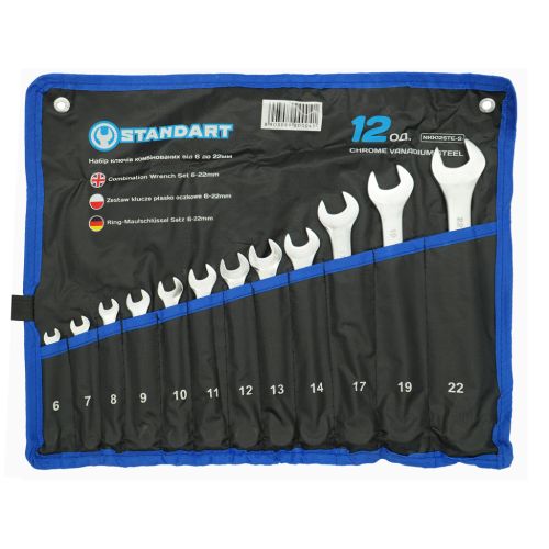 Ключ Стандарт комбинированный 6-22 мм 12 шт в чехле (NKK12STE-S)
