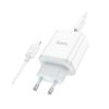 Зарядний пристрій HOCO C105A Stage 1xUSB-C PD20W + 1xUSB QC3.0 + cable USB-C to Lightning White (6931474782939) - Зображення 3