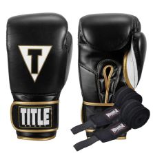 Боксерские перчатки Title Boxeo Mexican Leather Quatro Black/White 12 oz (BATGE4 12 oz BK/WH)