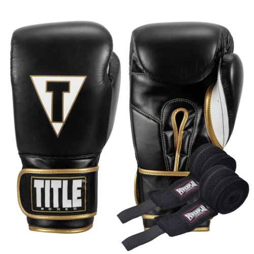 Боксерские перчатки Title Boxeo Mexican Leather Quatro Black/White 12 oz (BATGE4 12 oz BK/WH)