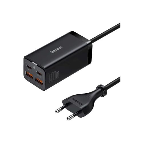 Зарядний пристрій Baseus 2xUSB-C 100W + 2xUSB GaN black (CCGP000101)