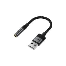 Перехідник USB AM to 3.5mm F 0.15m black Acefast (6974316285298)