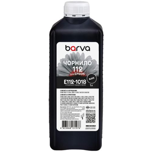 Чернила Barva Epson 112 1 л, special, black (E112-1018)