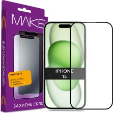 Стекло защитное MAKE Apple iPhone 15 (MGF-AI15)