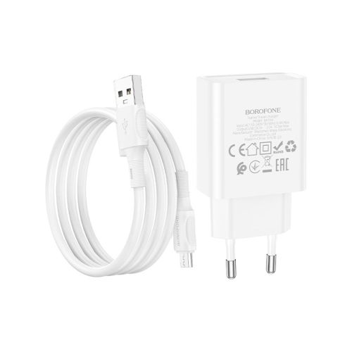 Зарядний пристрій BOROFONE BA74A Aspirer charger set(Micro) White (BA74AMW)