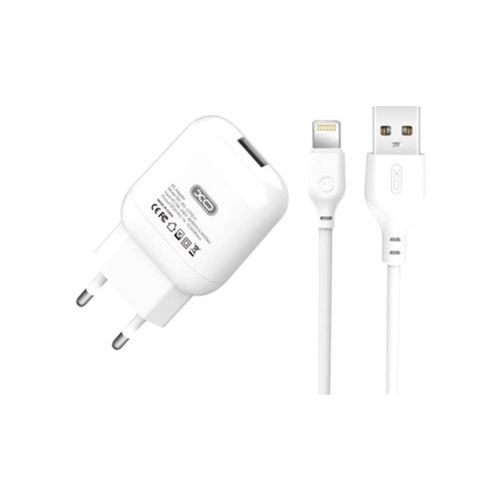 Зарядний пристрій XO L37 2.1A/1USB + cable Lightning White (L37i-WH)