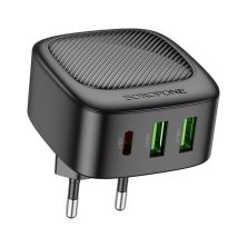 Зарядний пристрій BOROFONE BAS23A Lucky 1xUSB-C + 2xUSB PD30W Black (6941991109386)